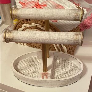 White and Gold Jewelry Stand